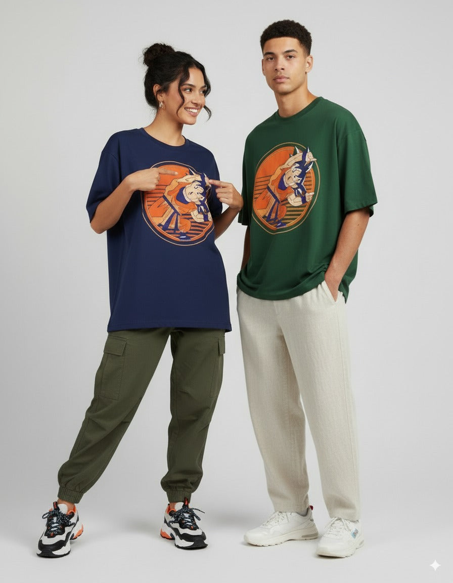 Unisex Oversized Goku Anime Printed T-Shirt
