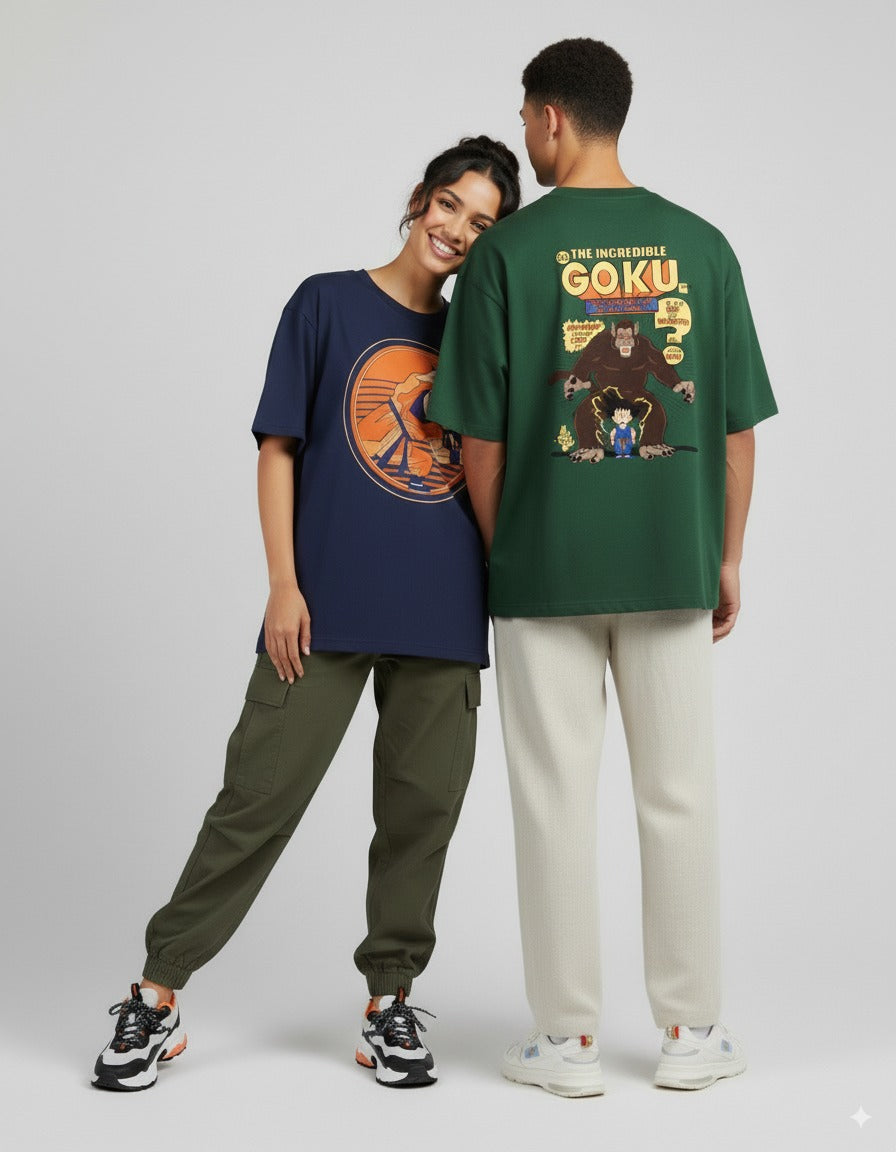 Unisex Oversized Goku Anime Printed T-Shirt