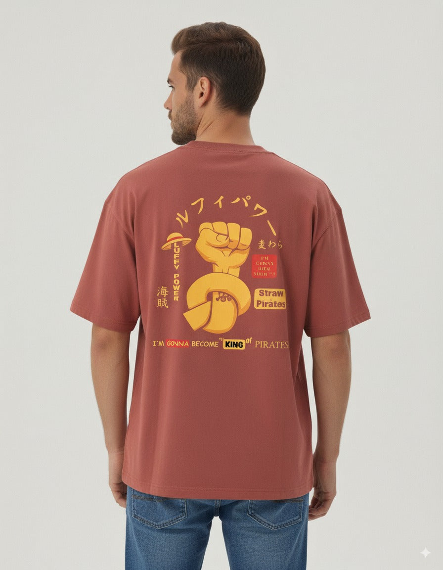 Unisex Oversized One Piece Luffy Anime Printed T-Shirt - A&P One Stop Shop