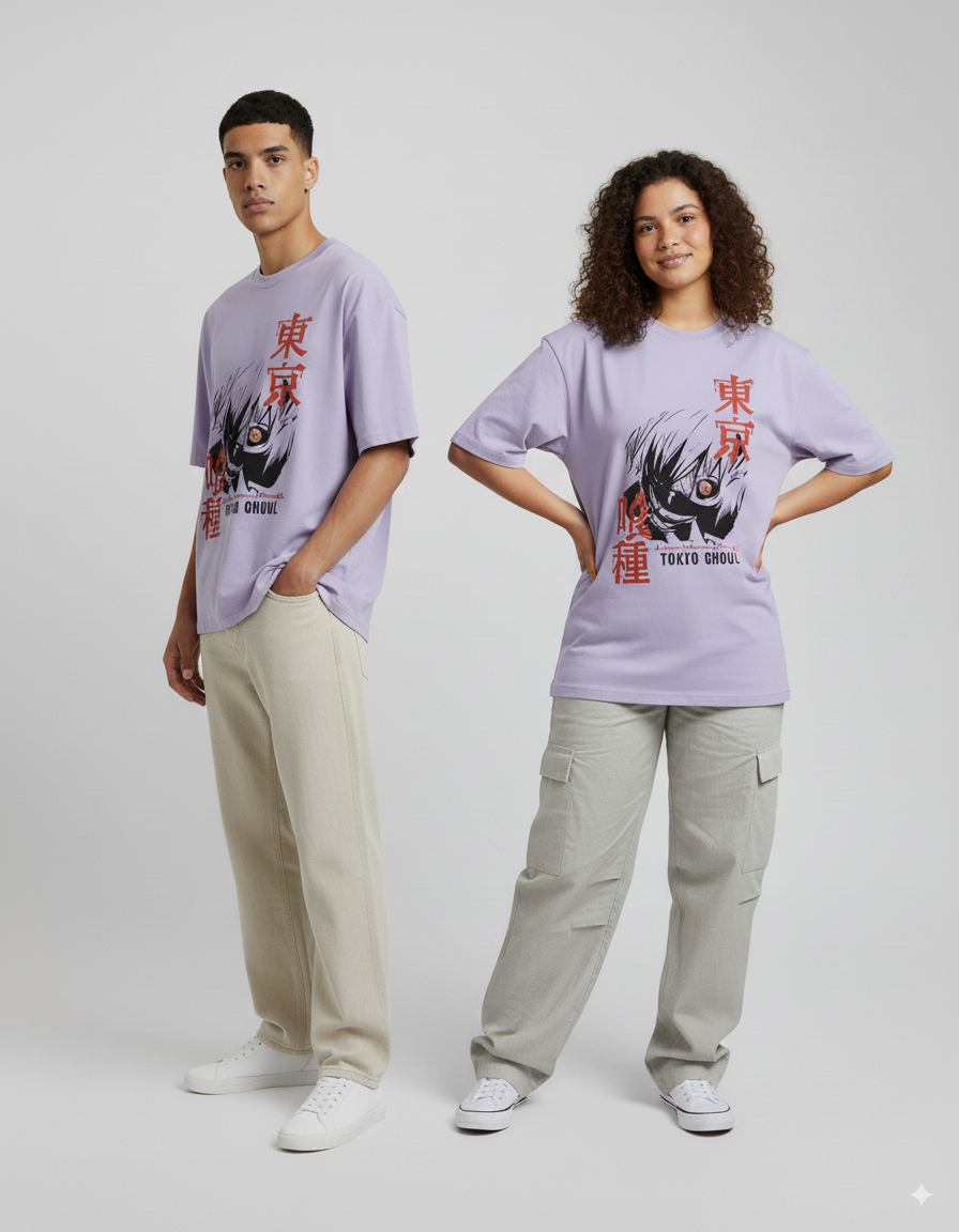 Unisex Oversized Demon Slayer Anime Printed T-Shirt