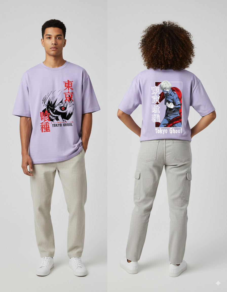 Unisex Oversized Demon Slayer Anime Printed T-Shirt